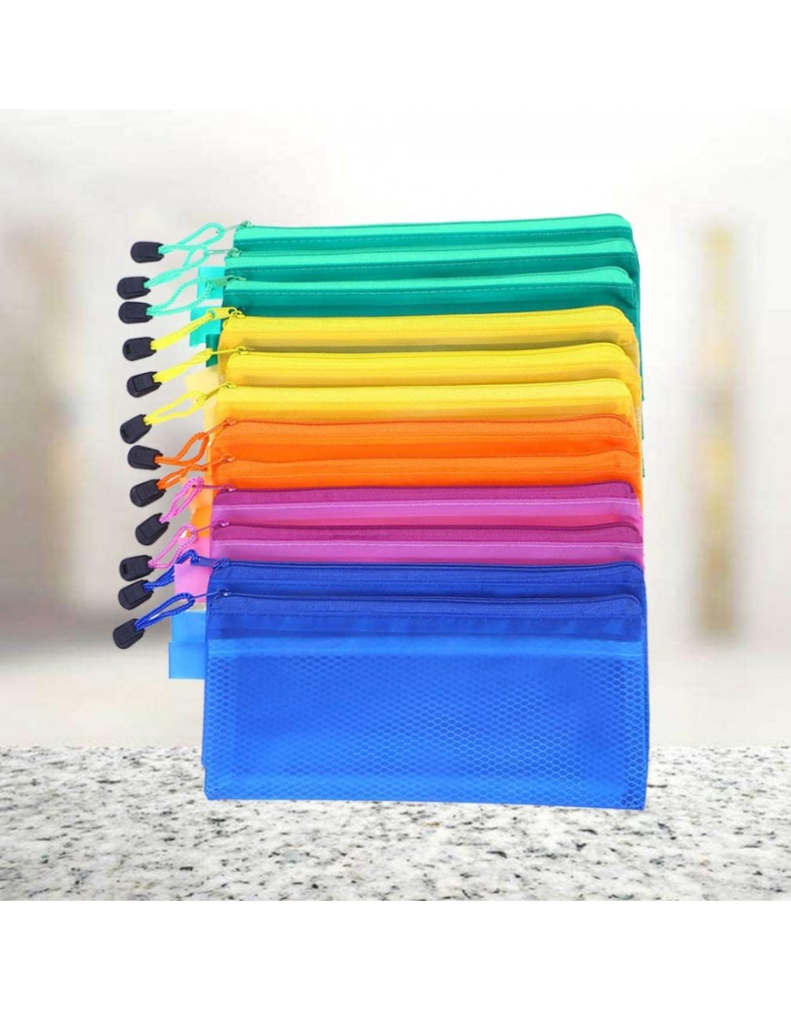 NUOBESTY 15 Stücke A4 Reißverschluss Mesh Beutel Datei Beutel Wasserdichte Reisetaschen für Bürobedarf Kosmetik Reisezubehör Zufällige Farbe - BTBXNKK8
