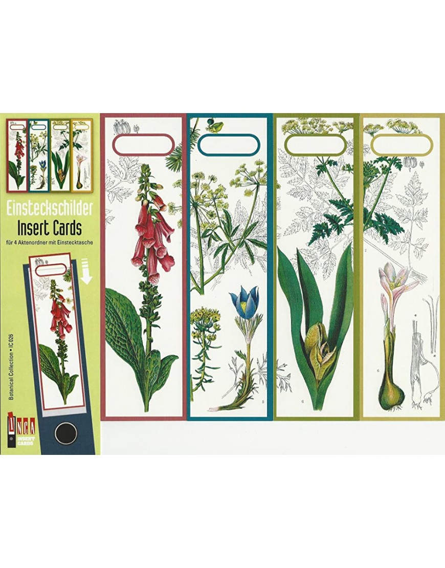Design Ordner-Rückenschilder zum Einstecken Motiv Botanical collection für breite Din A4-Ordner original von File Art - BZGMV6AE