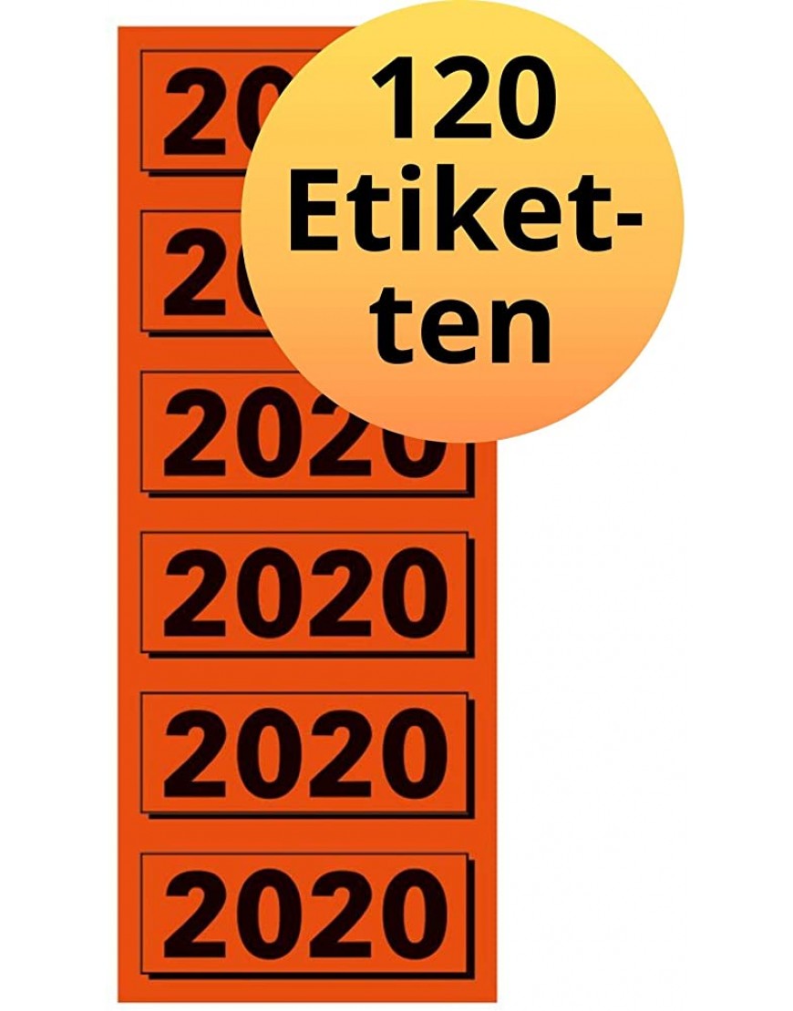 ELBA Inhaltsschild Jahres-Schild 2020 120 Stück für Ordner 20 Blatt rot - BVRITA7A