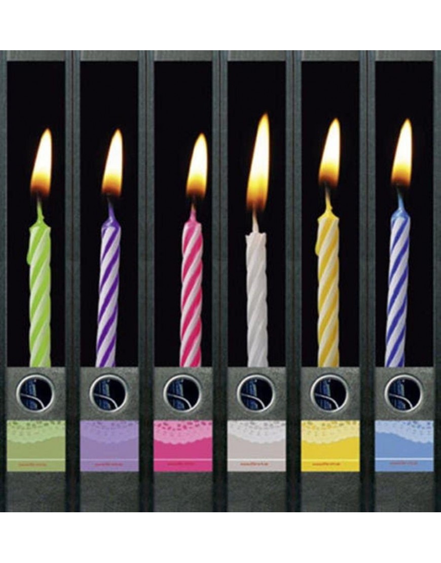 File Art Design Etiketten Motiv Birthday Candles schmal - BPXLQMEB