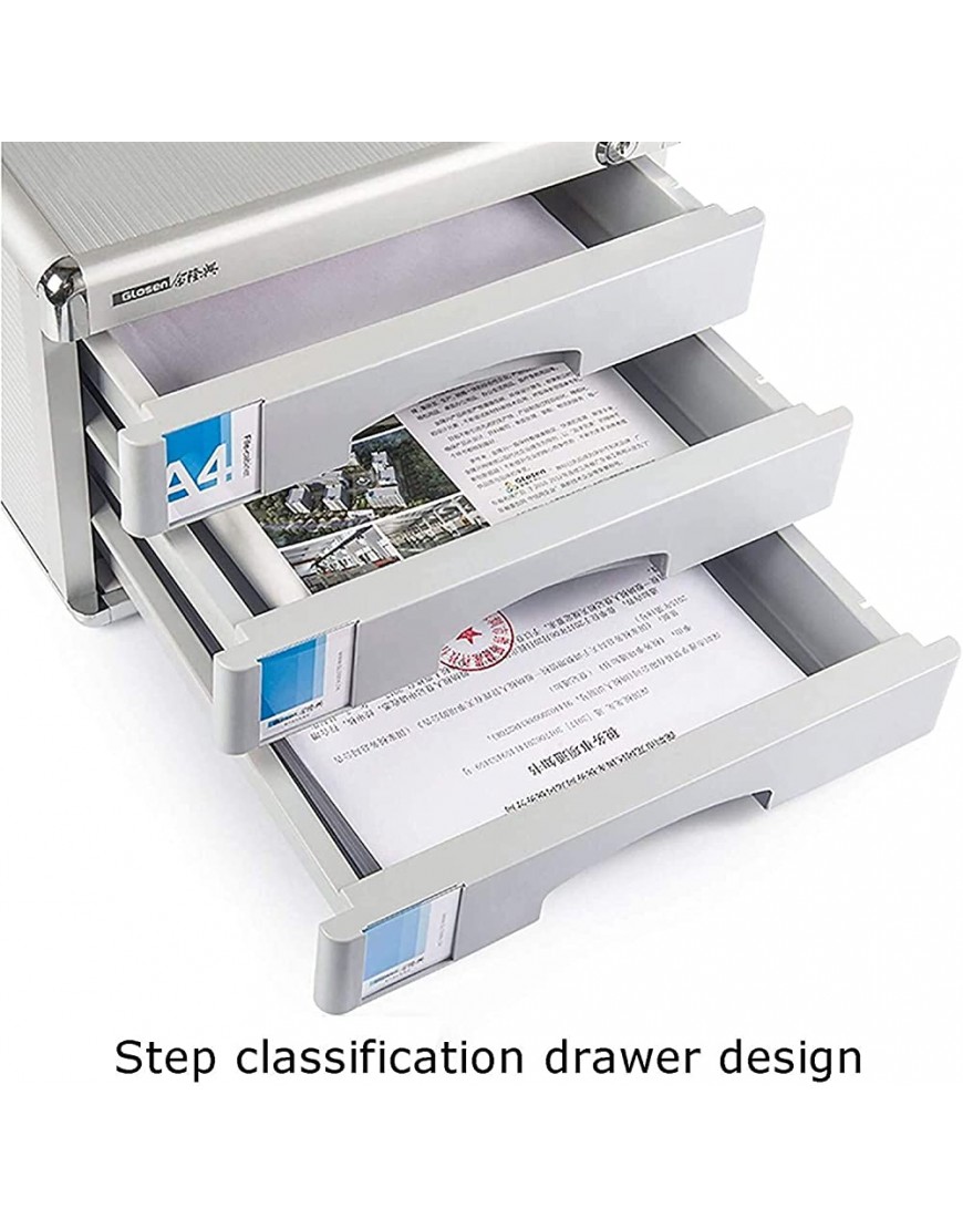 FHW Flacher Dateischrank Lagerung Desktop-Schubladenkabinett 3 5 7 Tier-Aluminiumlegierungs-Datei-Kabinett Bürobedarf mit Lock Size : 7 Layers - BOCAGM64