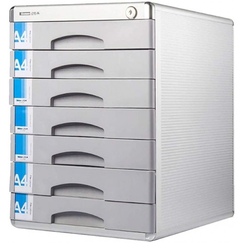 FHW Flacher Dateischrank Lagerung Desktop-Schubladenkabinett 3 5 7 Tier-Aluminiumlegierungs-Datei-Kabinett Bürobedarf mit Lock Size : 7 Layers - BOCAGM64